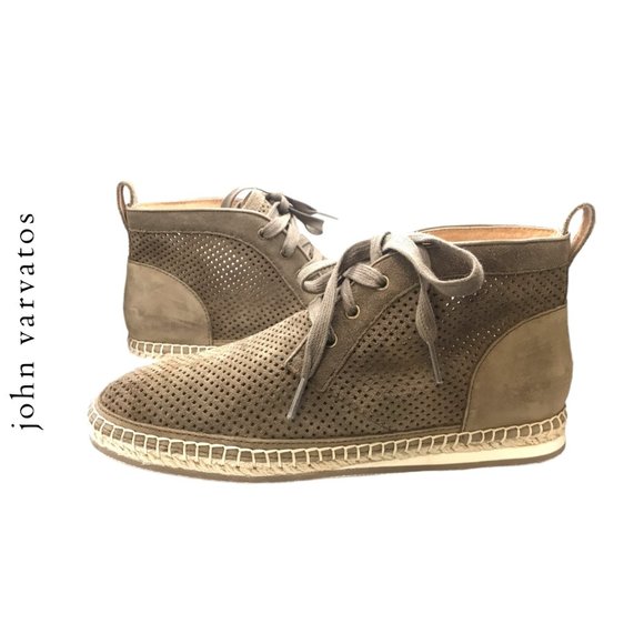 JOHN VARVATOS MICK Brown SUEDE Espadrille CHUKKA BOOTS! Size 7.5! - Picture 1 of 7